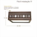 Ver imagem 2 de Luminária Decorativa Madeira Plafon Porto Belo Quad 30cm