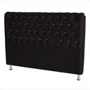Ver imagem 2 de Cabeceira de Cama Box Londres King 195 Cm Suede Botão de Strass Preto do Lar Móveis e Decoração