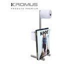Ver imagem 5 de Papeleira de Piso C/ Revisteiro + Reserva Inox - Kromus Qd0409