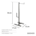 Ver imagem 4 de Papeleira de Piso C/ Revisteiro + Reserva Inox - Kromus Qd0409