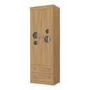 Ver imagem 2 de Guarda-roupa Infantil 62cm 2 Portas com Vidro e 2 Gavetas Pirulito Multimóveis Mp4466 Madeirado