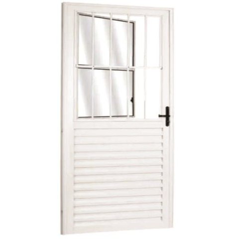 Porta Social Alumínio Branco 2.10 x 0.90 Linha 25:Direita