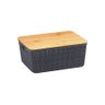 Caixa Organizadora com Tampa de Bambu - 4L - Cinza - Oikos - 1