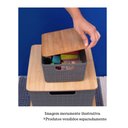 Ver imagem 4 de Caixa Organizadora com Tampa de Bambu - 4L - Cinza - Oikos