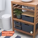 Ver imagem 6 de Caixa Organizadora com Tampa de Bambu - 18L - Cinza - Oikos