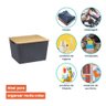 Caixa Organizadora com Tampa de Bambu - 18L - Cinza - Oikos - 4