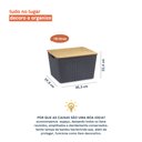 Ver imagem 2 de Caixa Organizadora com Tampa de Bambu - 18L - Cinza - Oikos