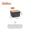 Caixa Organizadora com Tampa de Bambu - 18L - Cinza - Oikos - 2