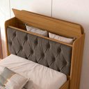 Ver imagem 7 de Bicama Solteiro Capitone 220x98 Cm com Bau e Cama Auxiliar Mdf Nature Nogal Decmade