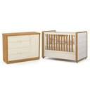 Ver imagem 1 de Jogo de Quarto Infantil Tutto New Cômoda 1 Porta e Berço Off White/freijó com Capitonê - Matic M