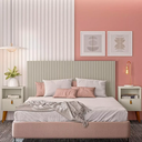 Ver mais imagens de Cabeceira Ripada branca Cama queen Modular 168x60 sem furos