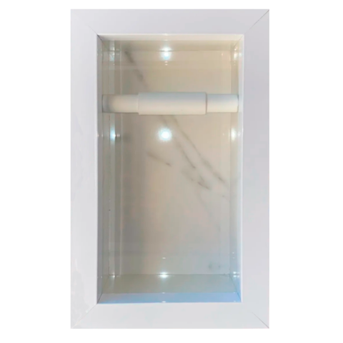 Porta Papel Higiênico Porcelanato Branco Carrara
