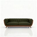Ver imagem 2 de Sofá Compose 3 Lugares Fixo 240cm Verde Oliva Linho com Corino Divani