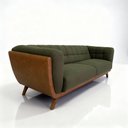 Ver imagem 3 de Sofá Compose 3 Lugares Fixo 240cm Verde Oliva Linho com Corino Divani