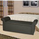 Ver imagem 1 de Recamier Baú Viena Queen 160 Cm Suede Cinza - MV Estofados Shop