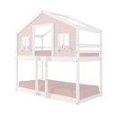 Ver imagem 1 de Beliche Montessoriano Casinha Dos Sonhos Madeira Maciça Rosa/branco Housin