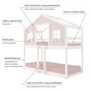 Ver imagem 4 de Beliche Montessoriano Casinha Dos Sonhos Madeira Maciça Rosa/branco Housin