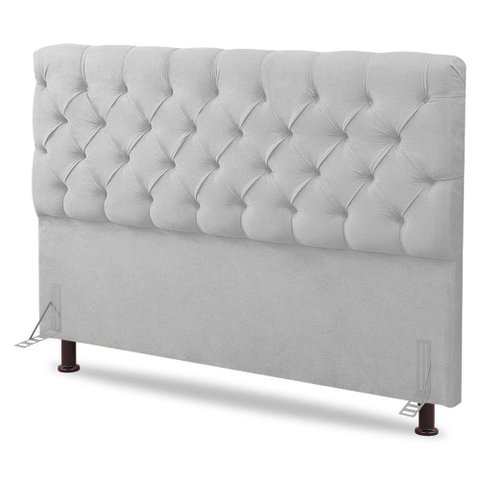 Cabeceira Cama Box Casal Queen Size Lylla 160cm Capitonê com Frame Sintético Branco - Abmaza
