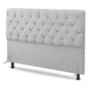 Ver imagem 1 de Cabeceira Cama Box Casal Queen Size Lylla 160cm Capitonê com Frame Sintético Branco - Abmaza