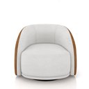 Ver imagem 6 de Poltrona Decorativa Jenny Base Giratória em Metal Preto Bouclê Branco/caramelo G45 - Gran Belo