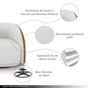 Ver imagem 3 de Poltrona Decorativa Jenny Base Giratória em Metal Preto Bouclê Branco/caramelo G45 - Gran Belo