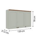 Ver imagem 3 de Armário de Cozinha Genialflex Iluminata 3 Portas Hortelã