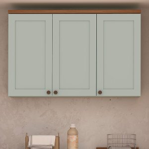 Armário de Cozinha Genialflex Iluminata 3 Portas Hortelã