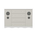 Ver imagem 7 de Cômoda Infantil 125cm 2 Portas com Vidro e 4 Gavetas Sonho Multimóveis Mp4475 Branco-off White