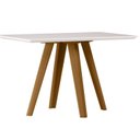 Ver imagem 2 de Mesa para Sala de Jantar Tampo com Vidro/MDF 120cm Base Madeira Maciça Mariah