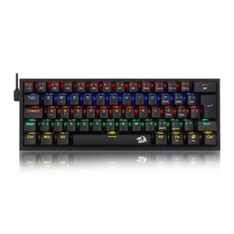 Teclado Usb Mini Gamer Redragon Fizz Rainbow Mecanico K617-r-b Pt-brown Preto - 1