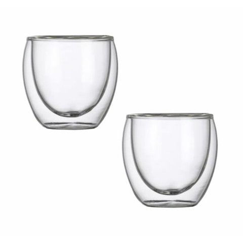 Kit 2 Copos Vidro Dupla Parede 250 ml Hot Cold Kenya