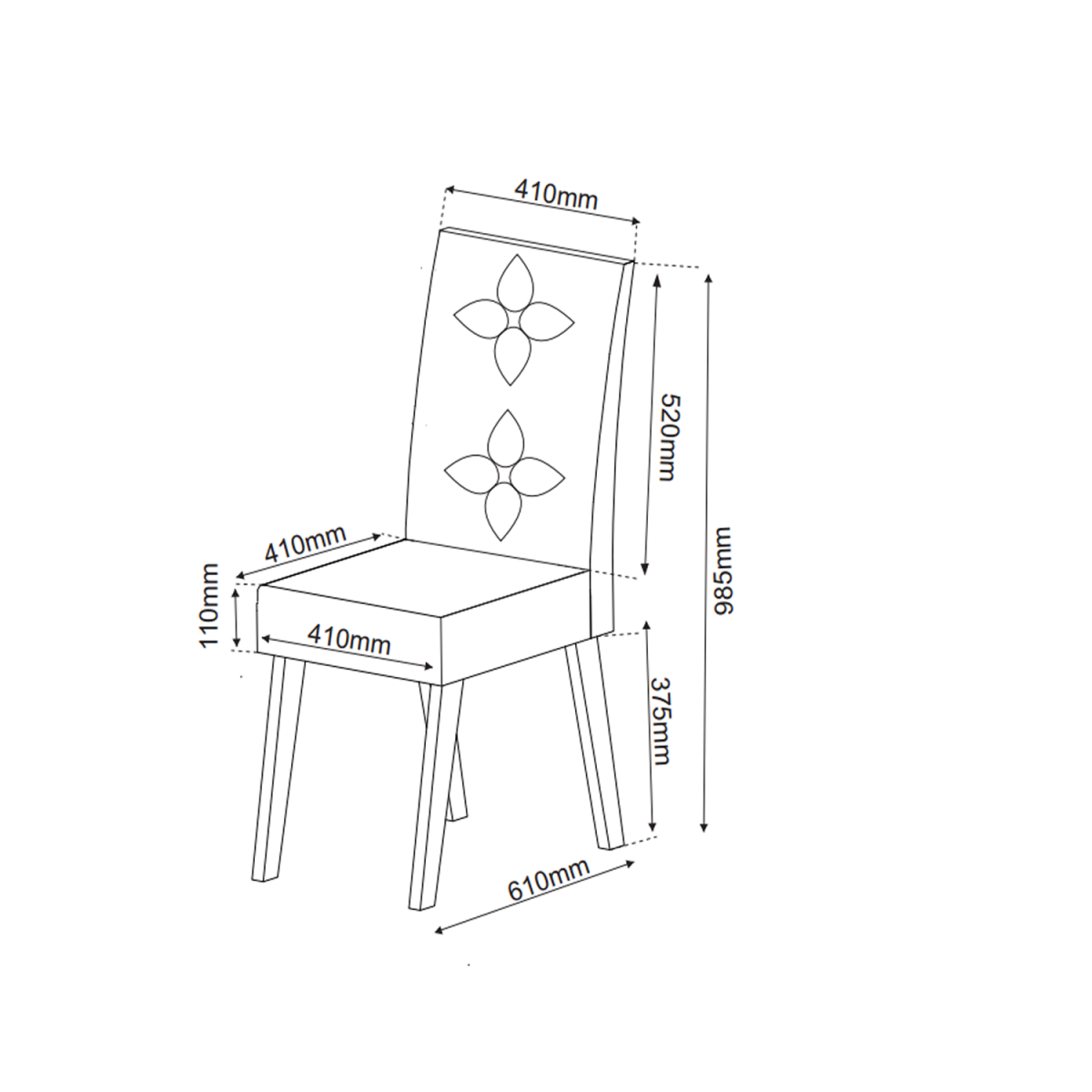 Mesa de Jantar Retangular Otis C/8 Cad Flora em Madeira Maciça Mel/off White/v.marfim - 7