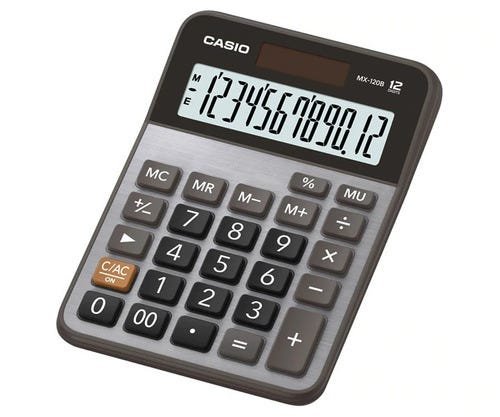 Calculadora De Mesa Pequena 12 Dígitos Mx-120b - Prateado - 1