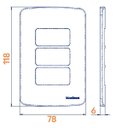 Ver imagem 2 de Conjunto 3 Interruptor Paralelo 10a 4x2 B3 Margirius