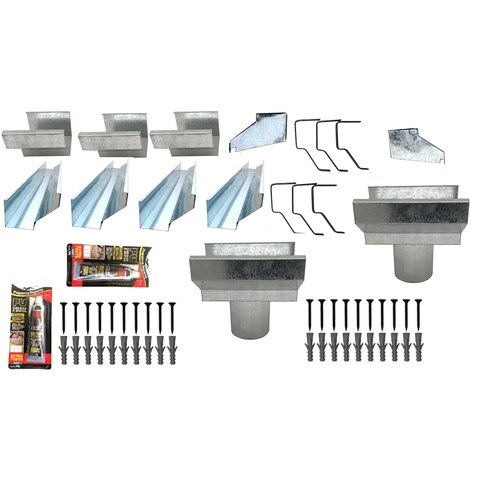 Kit Calha Telhado Beiral 8 Metros Calha Galvanizada