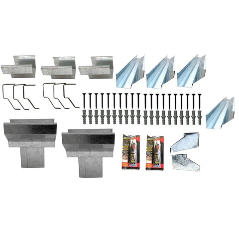 Kit Calha Telhado Beiral 8 Metros Galvanizada