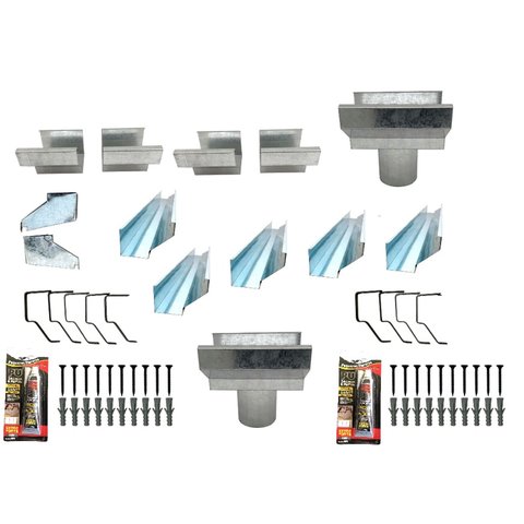 Kit Calha Telhado Beiral 10 Metros Calha Galvanizada