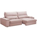 Ver imagem 5 de Sofá Retrátil Reclinável para Sala de Estar Living 280cm Nápoles F04 Veludo Rosê - Lyam Decor