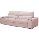 Ver imagem 2 de Sofá Retrátil Reclinável para Sala de Estar Living 280cm Nápoles F04 Veludo Rosê - Lyam Decor