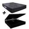 Cama Box Baú Bipartido Casal + Colchão Portobel de Mola Arezzo Black Light - 1