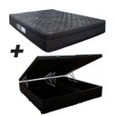 Ver imagem 1 de Cama Box Baú Bipartido Casal + Colchão Portobel de Mola Arezzo Black Light