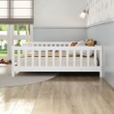 Ver imagem 5 de Cama Casal Infantil Grade Montessori Madeira Chão Branco Eva Idimex