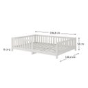 Ver imagem 3 de Cama Casal Infantil Grade Montessori Madeira Chão Branco Eva Idimex