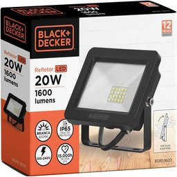 Refletor Led Eco Branca 20w Bivolt Conector Cabo Black+decker - 2