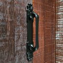 Ver imagem 6 de Puxador Duplo Mozart 280mm Preto Fosco Porta Pivotante Correr Passagem Madeira Vidro Rústico