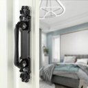 Ver imagem 2 de Puxador Duplo Mozart 280mm Preto Fosco Porta Pivotante Correr Passagem Madeira Vidro Rústico