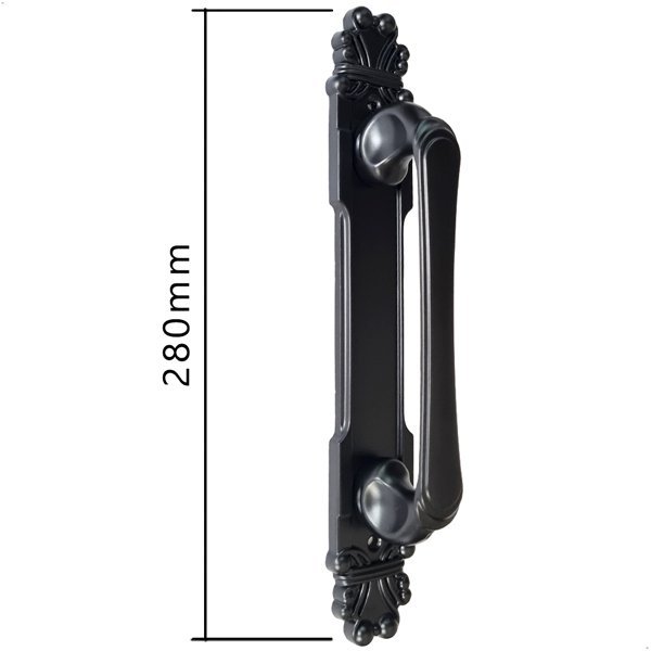 Puxador Duplo Mozart 280mm Preto Fosco Porta Pivotante Correr Passagem Madeira Vidro  Rústico - 7