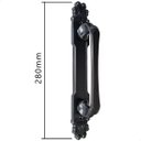 Ver imagem 7 de Puxador Duplo Mozart 280mm Preto Fosco Porta Pivotante Correr Passagem Madeira Vidro Rústico