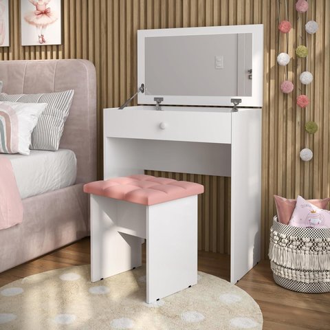 Penteadeira Escrivaninha C/ Banqueta Moana:branco