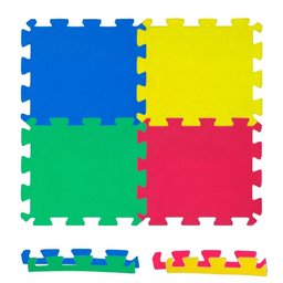 Kit 6 Placas Tatame Tapete de Encaixe para Piso de Borracha EVA 50x50x1 - 3